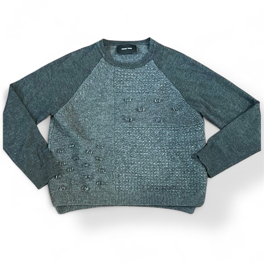 Simone Rocha Cashmere Blend Charcoal Crewneck Sweater